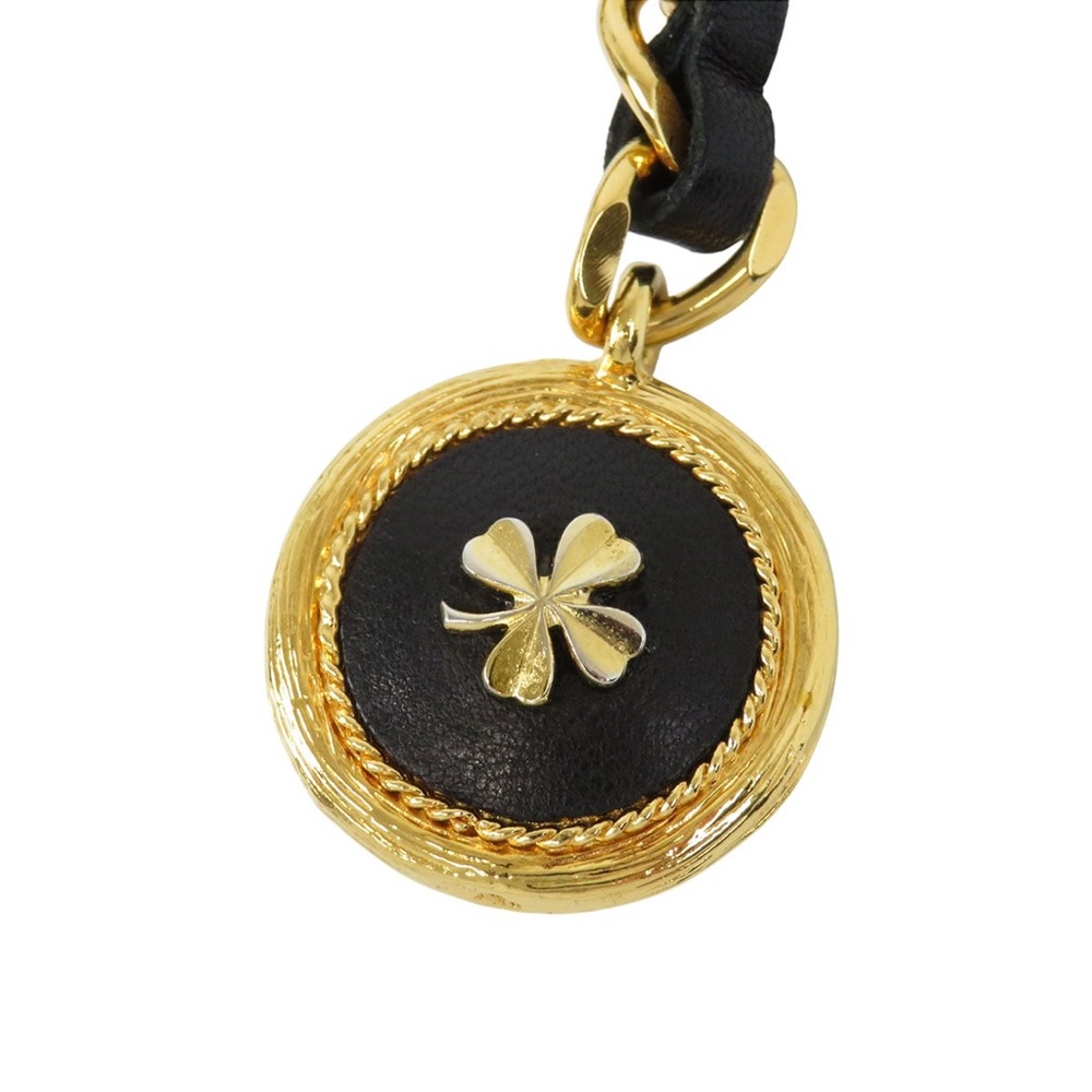 Authentic CHANEL 1990s NEW vintage triple leather chain belt clover charm RARE - Picture 14 of 15
